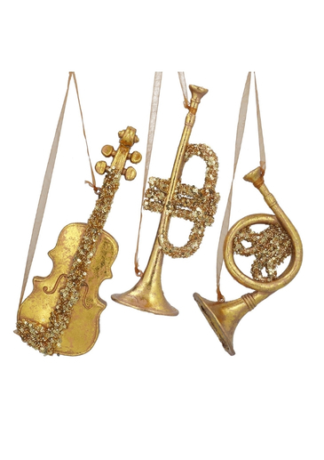 The Gold Glittery French Horn Hanging Decoration from Gisela Graham combines a classic musical instrument design with a sparkling gold finish. The detailed French horn shape makes it a distinctive addition to festive decorating, while the glitter finish catches the light beautifully. A characterful ornament for music lovers or anyone who enjoys unusual and decorative pieces on their Christmas tree.
